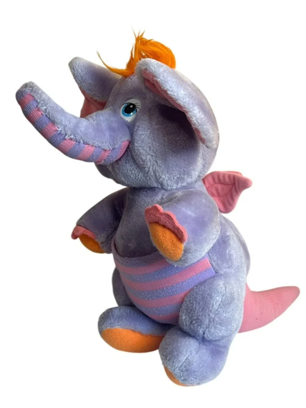 Vintage 1984 Wuzzles Eleroo Plush Hasbro Softies Disney Purple Elephant Kangaroo